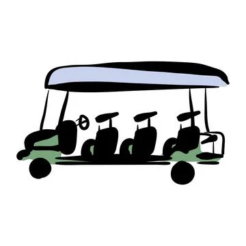 Mini passenger cart Drawing Stock Illustration