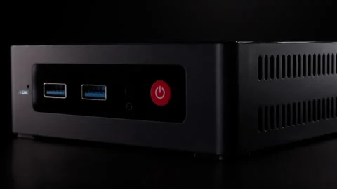 Mini PC. Close-up of the mini computer Stock Footage 263477500
