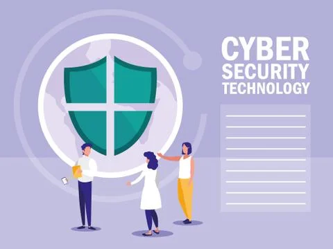 Mini people with shield broken isolated icon Stock Illustration