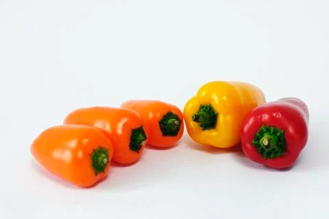 Mini pepper on white ground Stock Photos