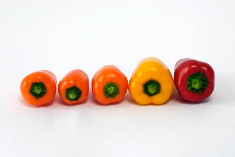 Mini pepper on white ground Stock Photos