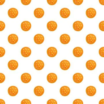 Mini pepperoni pizza seamless repeat pattern background Stock-Illustration