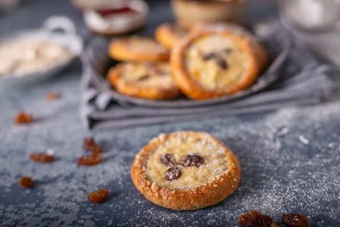 Mini pies with jam Stock Photos