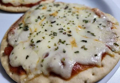 Mini Pizza with Cheese Stock Photos