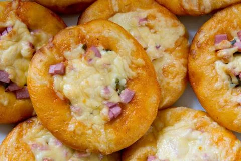 Mini pizza texture Stock Photos