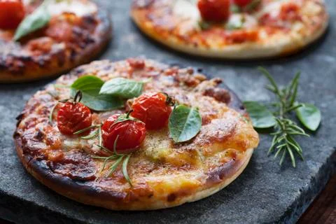 Mini pizzas Stock Photos