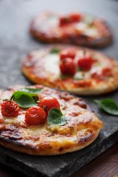 Mini pizzas Stock Photos