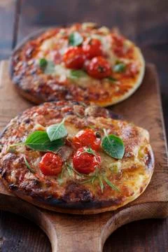 Mini pizzas Stock Photos