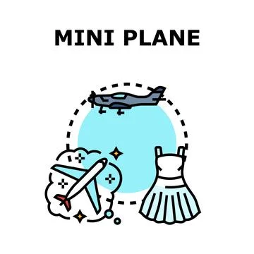 Mini plane dreaming about vacation travel concept Stock Illustration