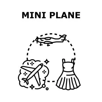 Mini plane dreaming about vacation travel concept Stock Illustration