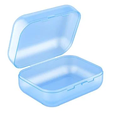 Mini Plastic Small Box Hook. Aufbewahrungsbehälter Case, Farbe blau. 3D-Re.. Stock Photos