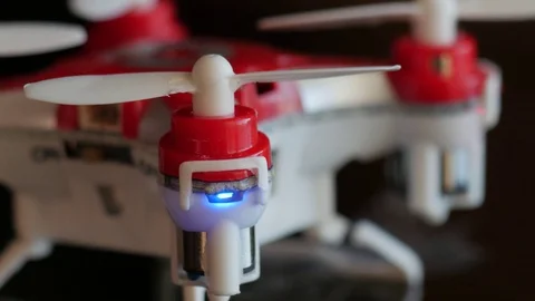 Mini pocket quadcopter flashing diode Stock-Footage 84266235