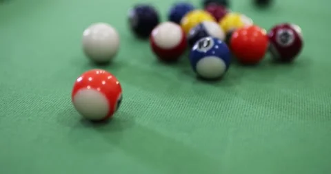 Mini Pool Table Pool Balls Slow Motion 4k Clip Stock Footage 231918250