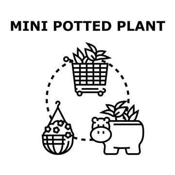 Mini potted plant concept vector illustration Stock Illustration