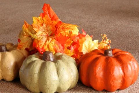 Mini Pumpkins Center Stock Photos