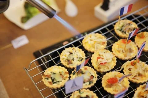 Mini quiche pie Stock Photos