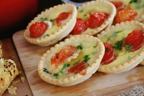 Mini quiche tartlets Stock Photos