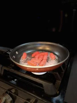 Mini red hotdogs Stock Photos