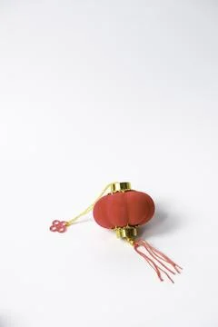 Mini red lantern for Chinese New Year or Lunar New Year concept, isolated o.. Stock Photos