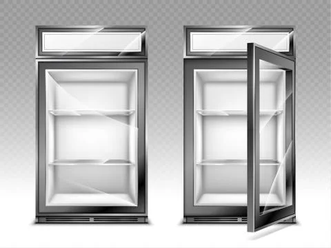 Mini refrigerator for drinks with digital display Stock Illustration