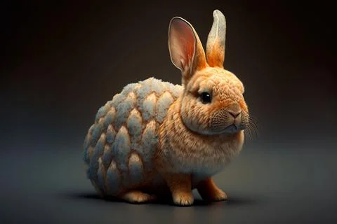 Mini rex rabbit in studio Stock Illustration