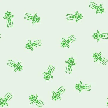 Mini robot a jetpack glyph seamless pattern Illustrazione stock
