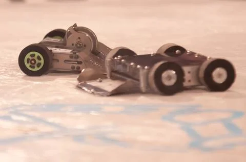 Mini robot wars mini robot wars indoors by a human controllers Copyright: ... 스톡 사진