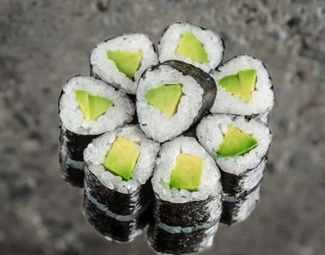 Mini roll with avocado Stock Photos