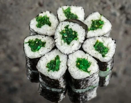 Mini roll with chuka Stock Photos