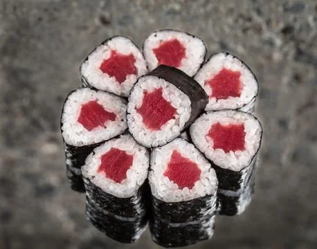 Mini roll with tuna Stock Photos