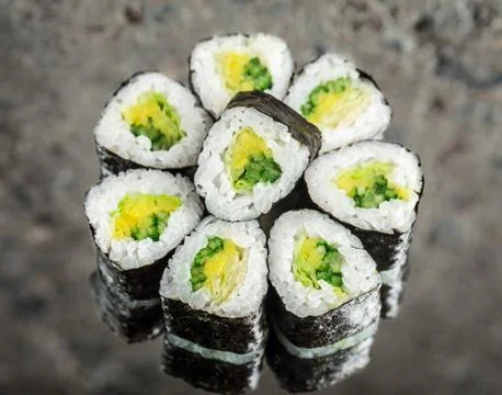 Mini roll with vegetables Stock Photos