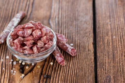 Mini salamis Stock Photos