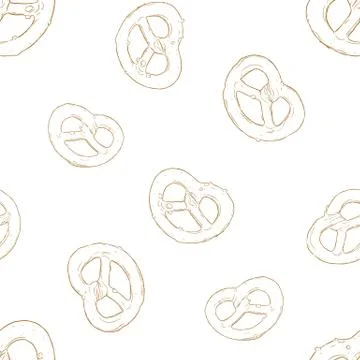Mini salt pretzel, hand draw sketch vector Stock Illustration