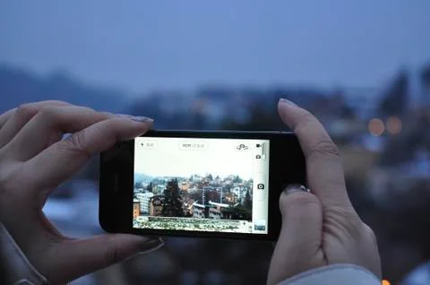 Mini scene from iphone Stock Photos