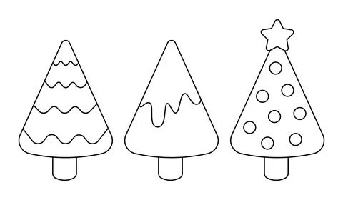 Mini set with Christmas tree in black and white Stock-Illustration