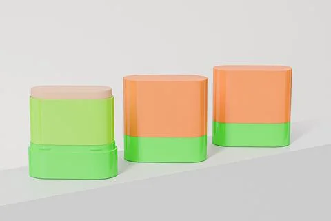 Mini size makeup Foundation Stick packaging mockup Stock Illustration