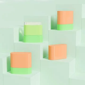 Mini size makeup Foundation Stick packaging mockup Stock-Illustration
