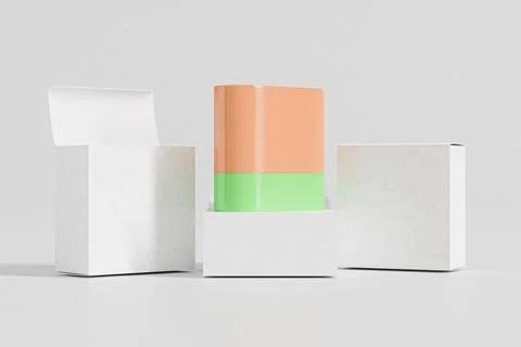 Mini size makeup Foundation Stick packaging mockup Stock Illustration