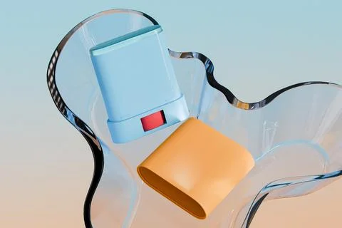Mini-size Sunscreen Stick mockup, twist up tube cosmetic stick packaging Stock Illustration