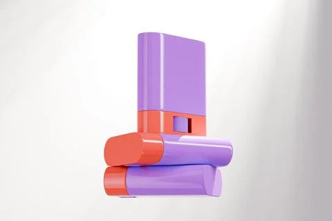 Mini-size violet red twist up cosmetic stick packaging mockup Stock Illustration