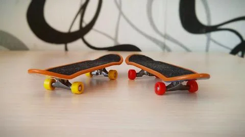 Mini skates, model skateboards Stock Photos