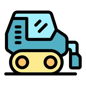Mini skid steer loader excavating ground icon illustration Illustrazione stock