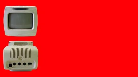 Mini small tube television to function as a surveillance camera - Foto stock