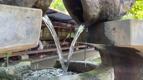 Mini small waterfall for garden park decoration outdoor Stock Footage 156327440