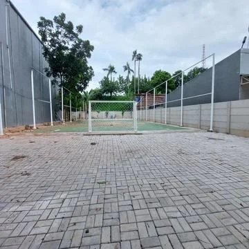 Mini soccer field under construction Stock Photos