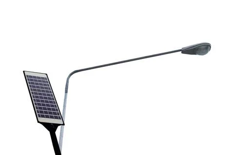 Mini solar panel and lamp post Stock Photos
