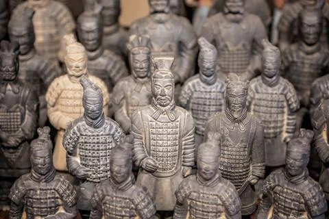 Mini soldiers figurines of the Terracota Army Stock Photos