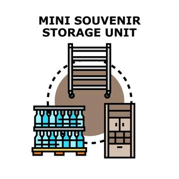 Mini souvenir storage unit concept illustration Stock Illustration