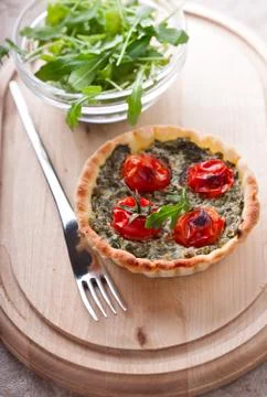 Mini Spinach Quiche Stock Photos