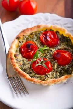 Mini Spinach Quiche Stock Photos